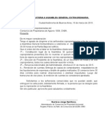 Convocatoria AGE 23.03.2015. Renuncia Adm. y Rend. Cuentas.