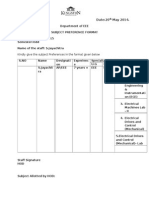 KEC/SP/EEE/14: Kindly Give The Subject Preferences in The Format Given Below