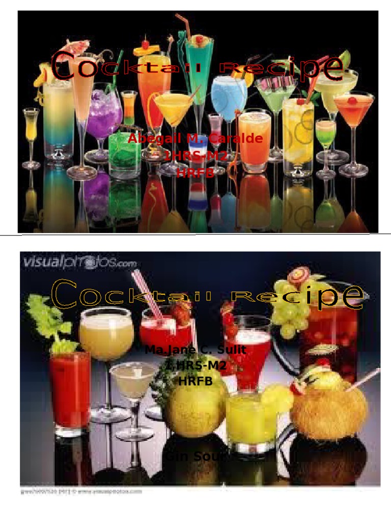 Cocktail Recipes for Gin Sour, Gin Fizz, Royal Fizz, Singapore Gin