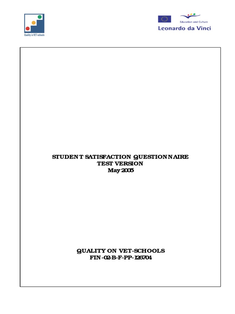Student Satisfaction Survey Template | PDF | Career & Growth | Self ...