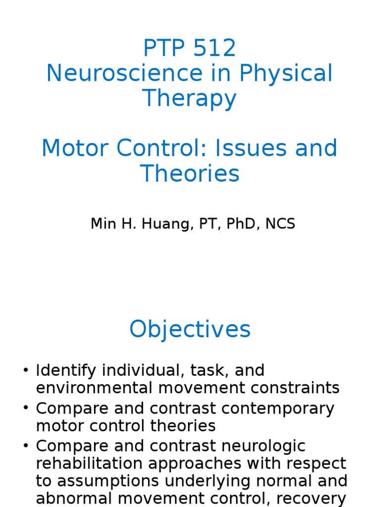 15 Motor Control Theories.ppt Motor Control Earth & Life Sciences