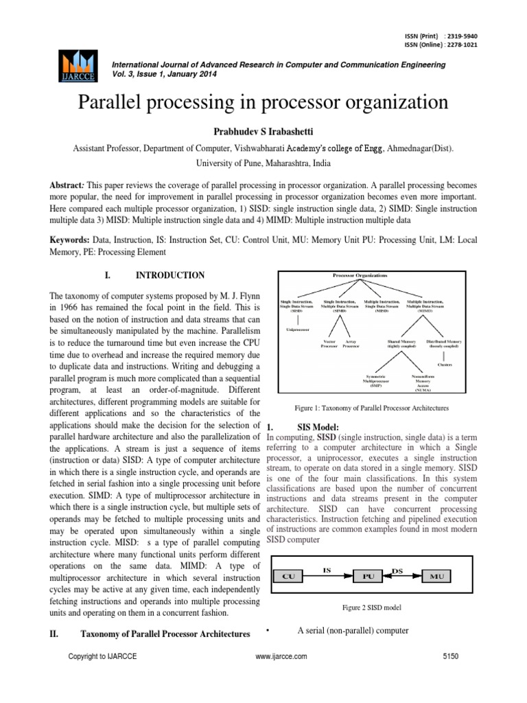 Parallel Processing in Processor Organization: Prabhudev S Irabashetti ...