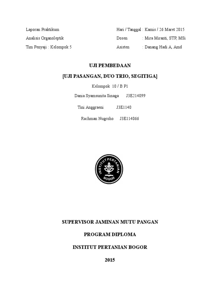 Uji Pasangan, Duo Trio Dan Segitiga | PDF