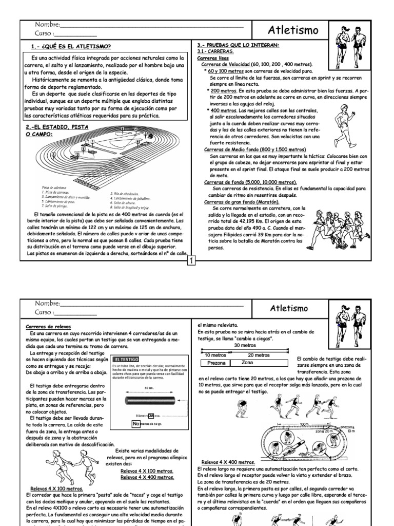 Carrera de relevos y obstáculos en atletismo | PDF | Carreras | Deportes