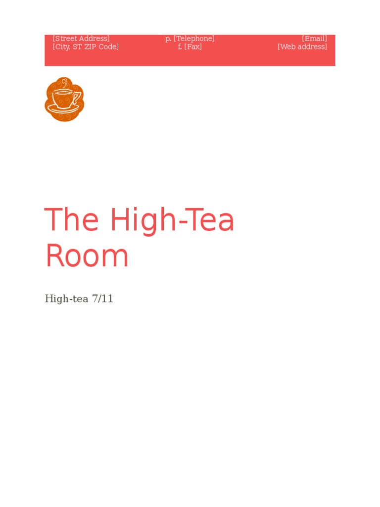 The Tea Room Business Plan Tableware Restaurants