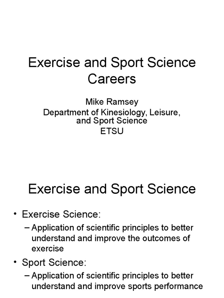 Exercise and Sport Science Careers PDF Physical Therapy Physical