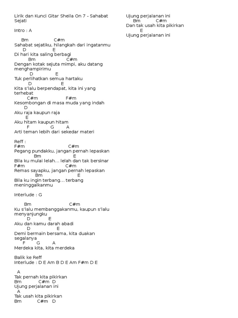 Kunci gitar dan lirik lagu Dewi Fortuna - Skarbu: Ku yakin Persija bisa