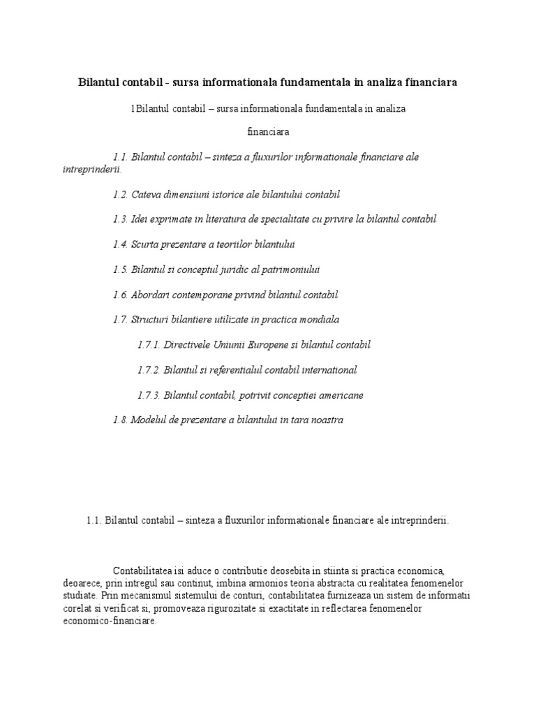 Bilantul Contabil | PDF