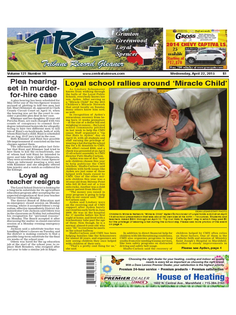 April 22, 2015 Tribune Record Gleaner PDF Lemon Lutheranism