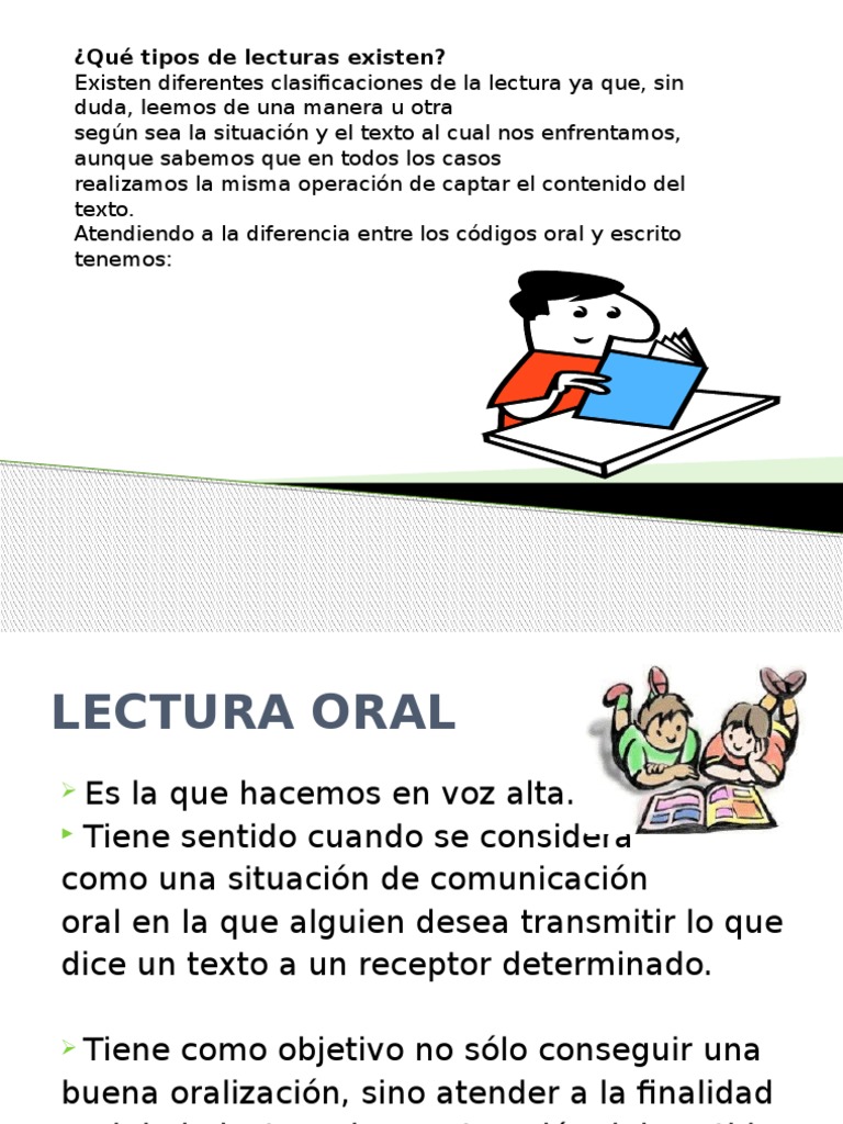 Tipos de Lectura y sus Características | PDF | Lectura (proceso ...