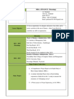 Arti Patel MBA - FINANCE (Pursuing) : Career Objective