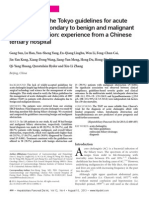 223664723 Verification of the Tokyo Guidelines for Acute Cholangitis Secondary to Benign and Malignant Biliary Obstruction 3A Experience From a Chinese Tertiary