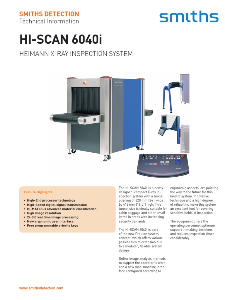 HISCAN 6040i Heimann XRay Inspection System PDF X Ray Electronics
