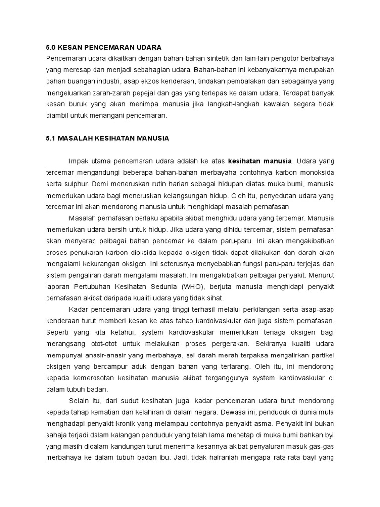 Kesan Pencemaran Udara Pdf