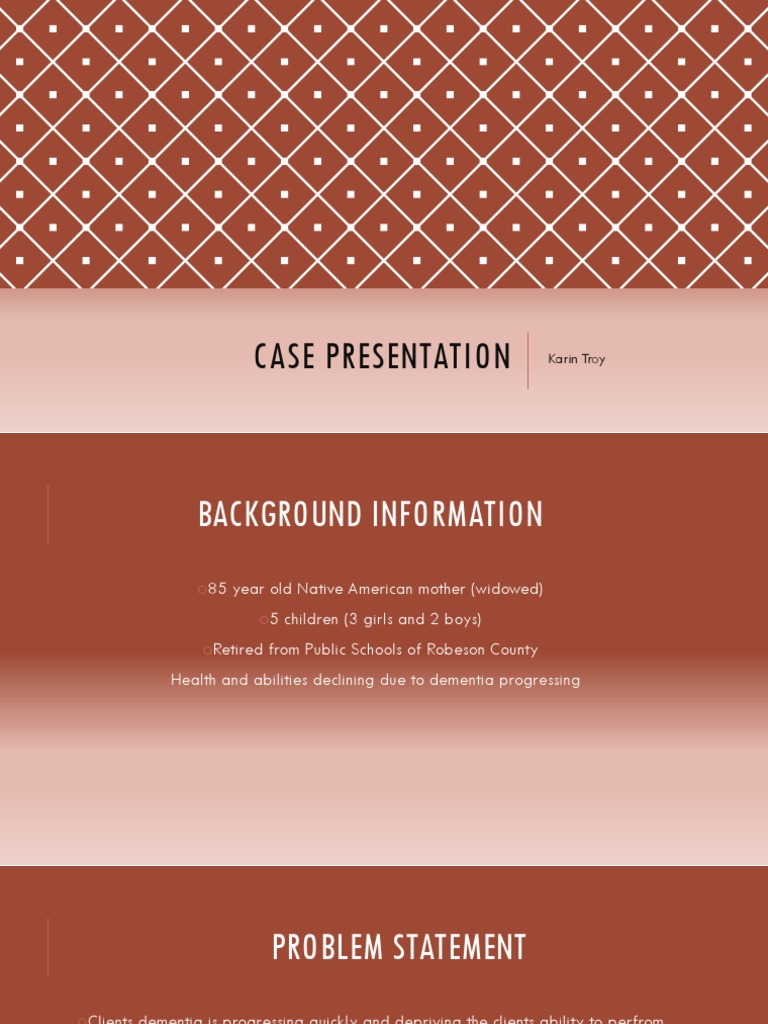 Case Presentation Pdf Dementia Health Care