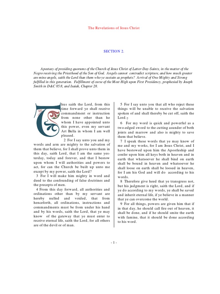 The Revelations of Jesus Christ | PDF | Ham (Son Of Noah) | Revelation ...