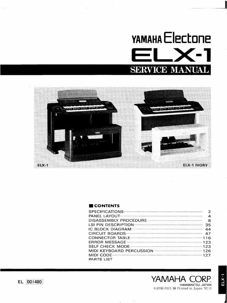 Yamaha Electone Elx-1 | PDF