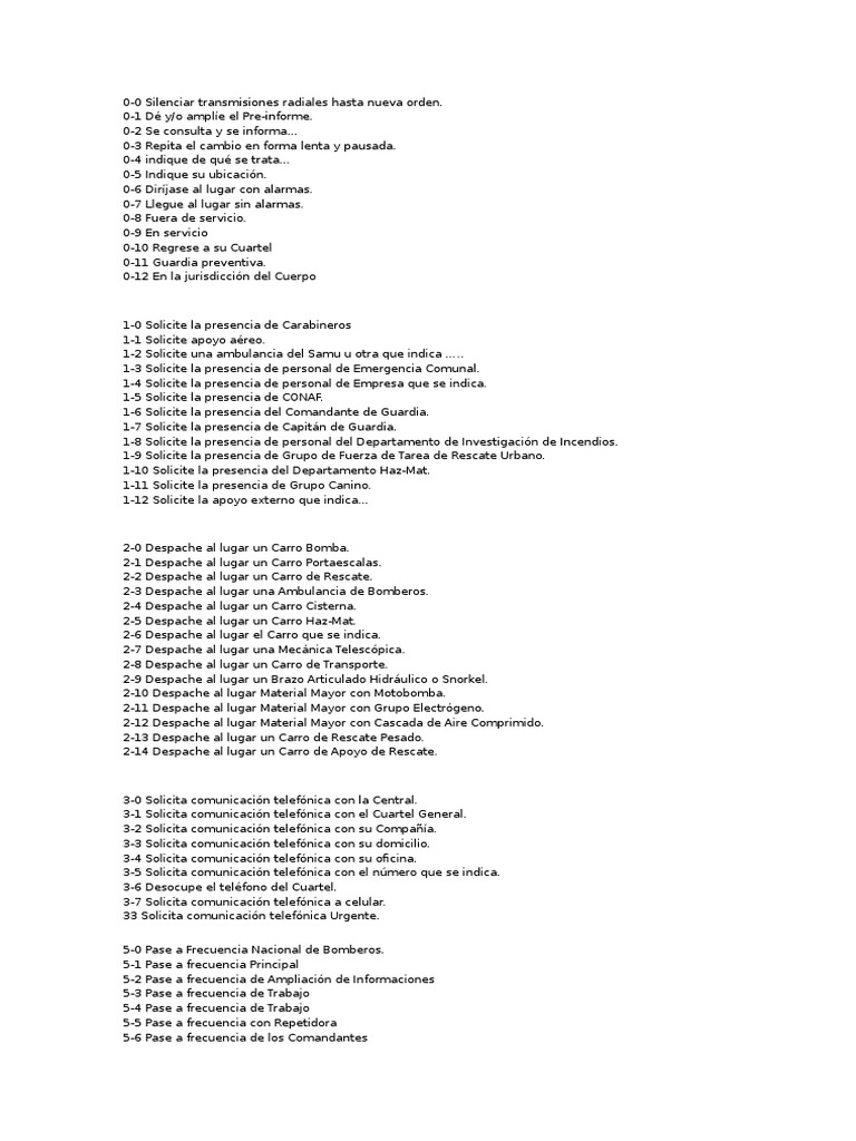 Claves Radiales Bomberos Chile PDF Seguridad nacional Prevención