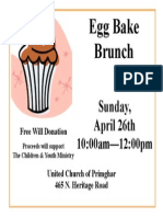 Egg Bake Brunch: Sunday, April 26th