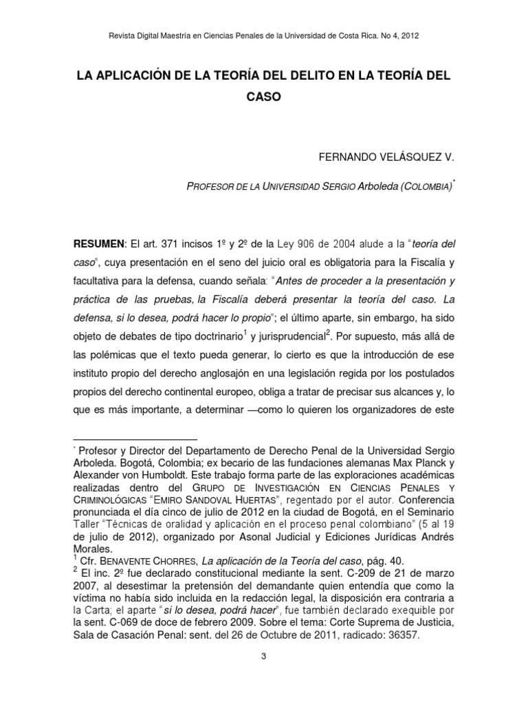 Teoría del Caso en el Proceso Penal | PDF | Derecho penal | Delito