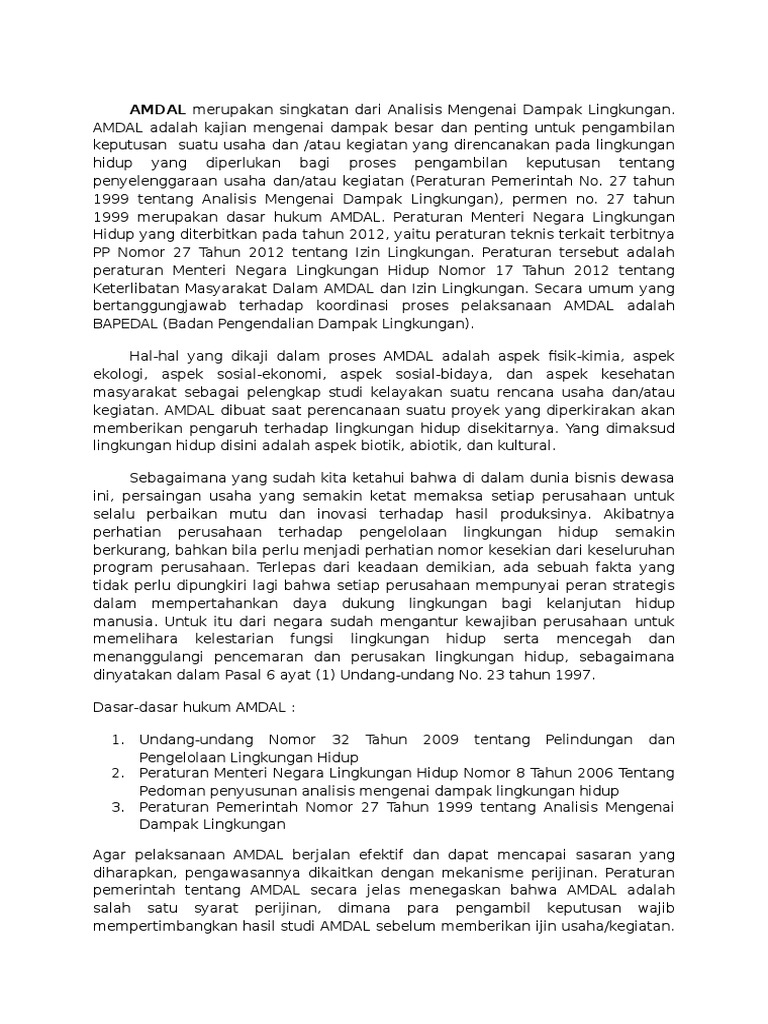Pengertian Amdal Pdf