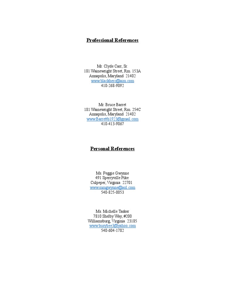 Buad202professional References | PDF
