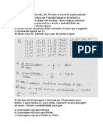 Distrib Binomial Poisson Normal Exercícios Probabilidade Estatística