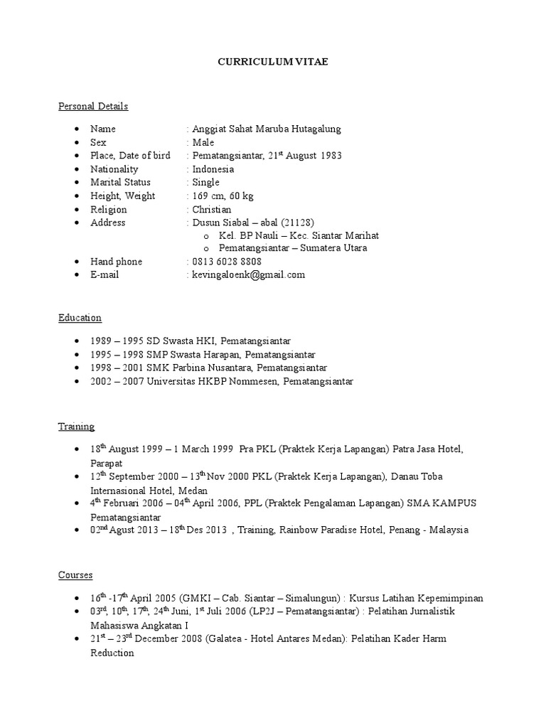 45+ Cv Pengalaman Kerja Pkl
