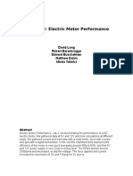 LAB No. 2: Electric Motor Performance: David Long Robert Barenbrugge Edward Buschelman Matthew Dahm Mirela Teferici