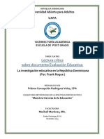 La Investigación Educativa en La República Dominicana