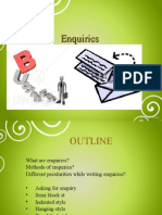 Guide to Enquiry Styles and Formats