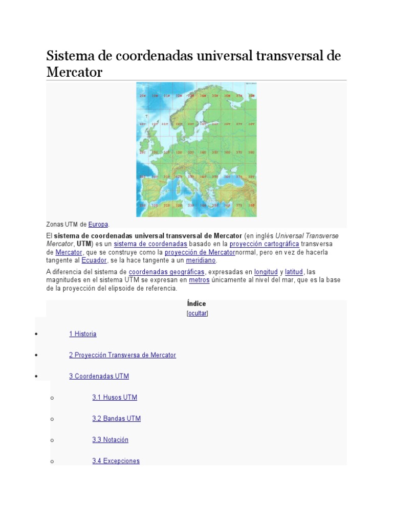 Sistema de Coordenadas Universal Transversal de Mercator