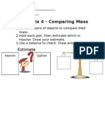 Comparing Mass Work Sheet