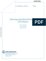 Measuring Agricultural Knowledge and Adoption: Policy Research Working Paper 7058