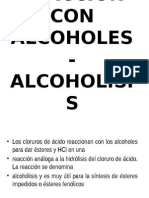 Reacción Con Alcoholes - Alcoholisis