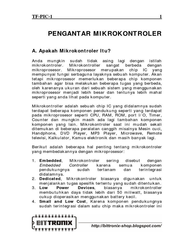Tf Pic 1 Pengantar Mikrokontroler