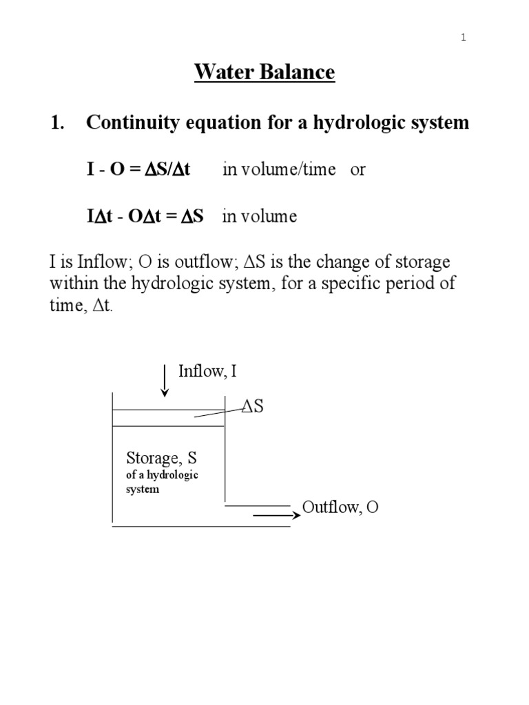 Water Balance Equation in Hydrology | PDF | Drainage Basin | Hydrology
