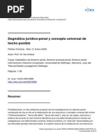 Dogmática jurídico penal y concepto universal de hecho punible