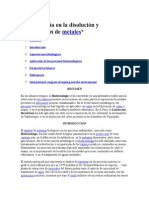 Biotecnología en La Disolución y Recuperación de Metales