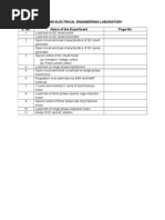 Ee6365 Electrical Engineering Laboratory S. No. Name of The Experiment Page No