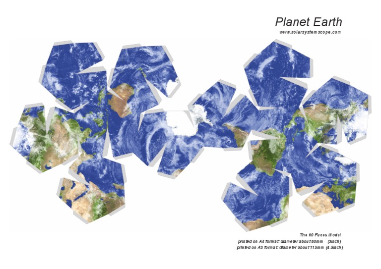 Planet Earth: Printed On A4 Format: Diameter About 80mm (3inch) Printed ...
