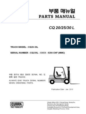 Parts Manual Clark Cq20 30l