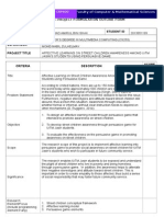 F2 - Project Formulation Outline Form: Faculty of Computer & Mathematical Sciences CSP600