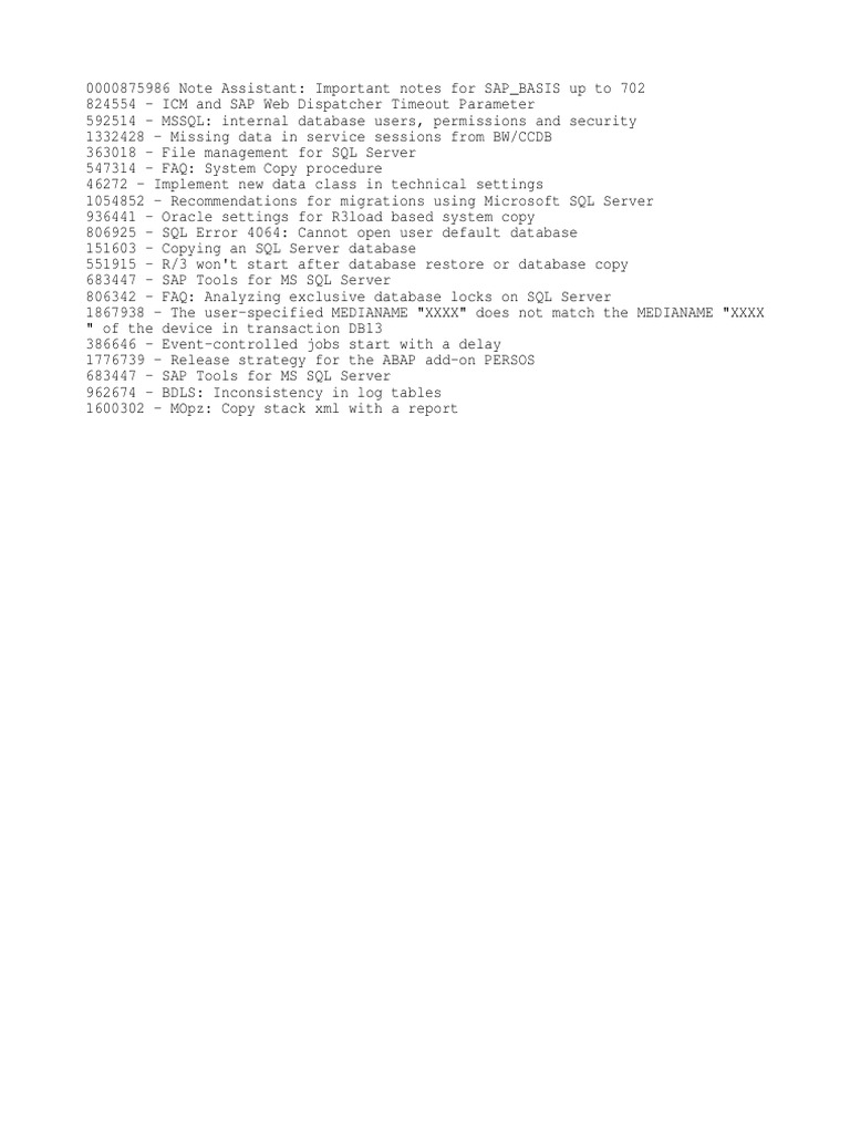 SAP Notes | PDF | Technology & Engineering