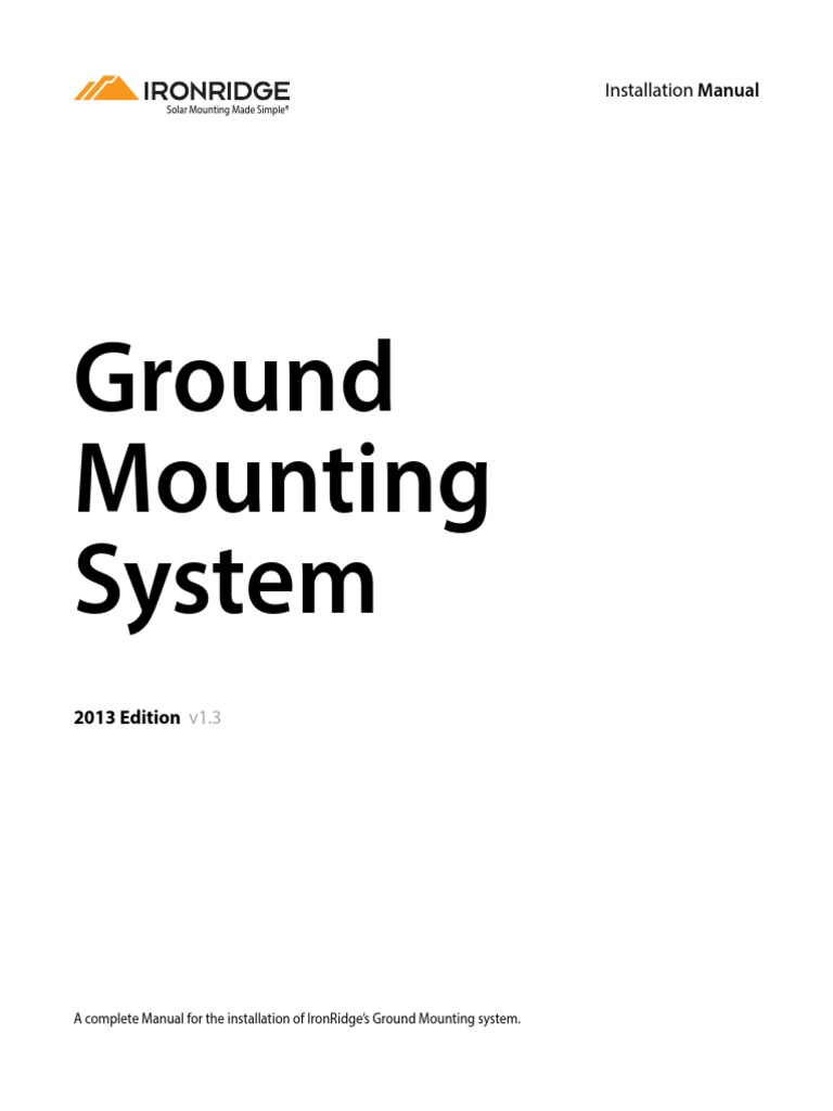IronRidge GroundMount InstallationManual-1 PDF | PDF | Screw | Corrosion