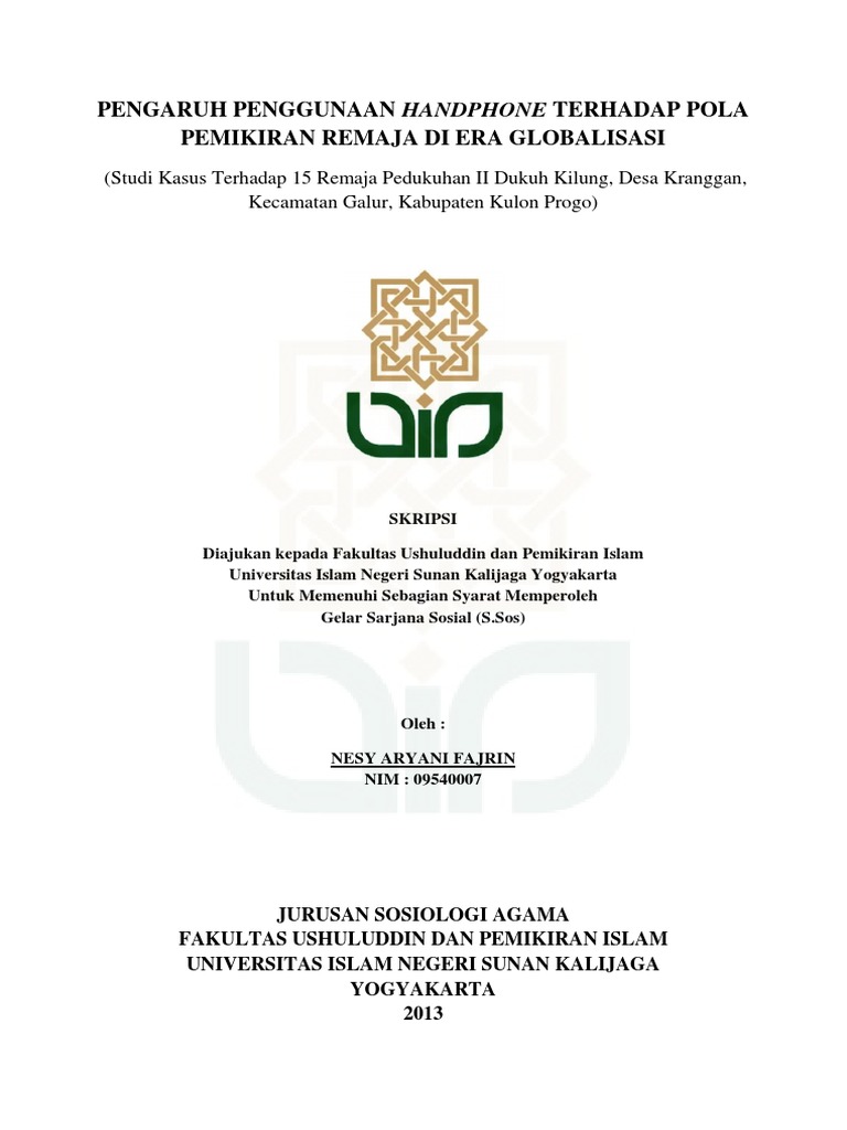 Skripsi Dampak Penggunaan Handphone