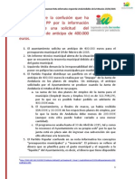 NOTA RESUMIDA Respuesta al panfleto del PP sobre la solicitud de 400.000 euros