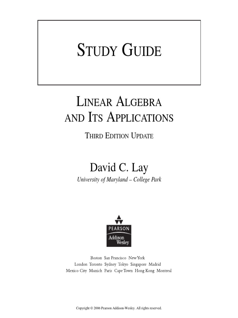SUMMARY Linear Algebra and Its Applications 3ed | PDF | Linear Algebra ...