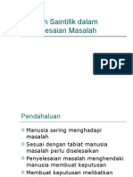 Kaedah Saintifik Dalam Penyelesaian Masalah