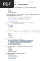 Part I: Multiple-Choice / True-False Questions